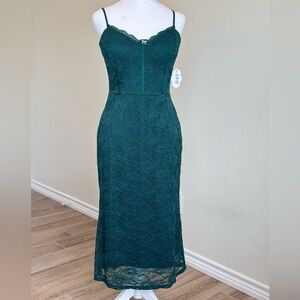 A.U.W  Green Lace Midi Dress